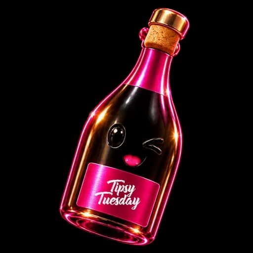 The bottle, winking
